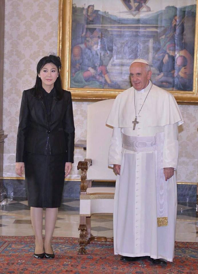 Yingluck Shinawatra and Pope Francis