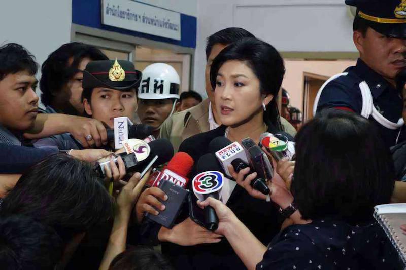 Yingluck Shinawatra during a press conference