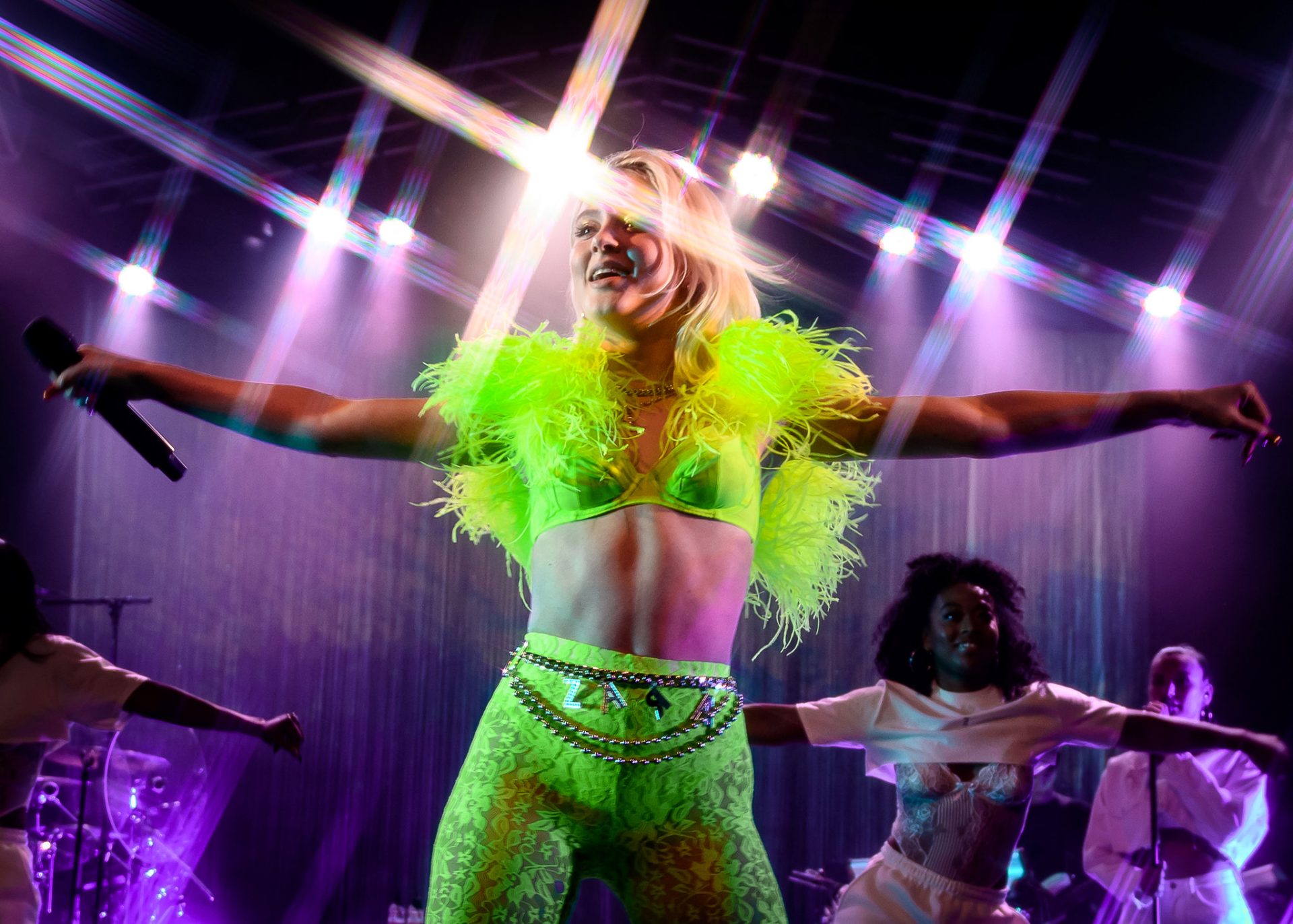 Swedish singer Zara Larsson performing live at The Observatory OC in Santa Ana, Orange County, California.