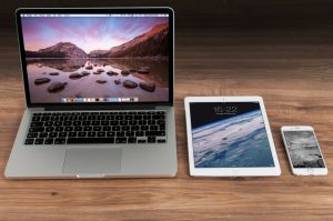 MacBook Pro, iPad and iPhone