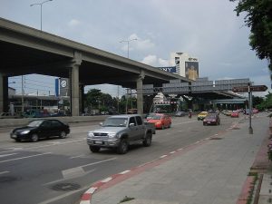 Vibhavadi Rangsit Road and Don Mueang Tollway in Bangkok