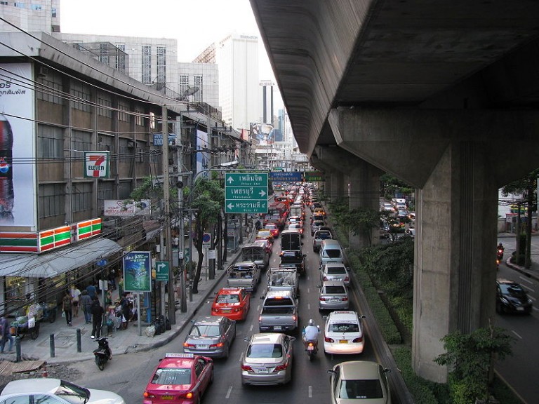 Traffic jam in Sukhumvit Road