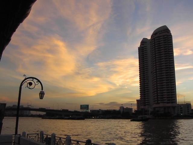 Bangkok in the morning and the Chao Phraya River