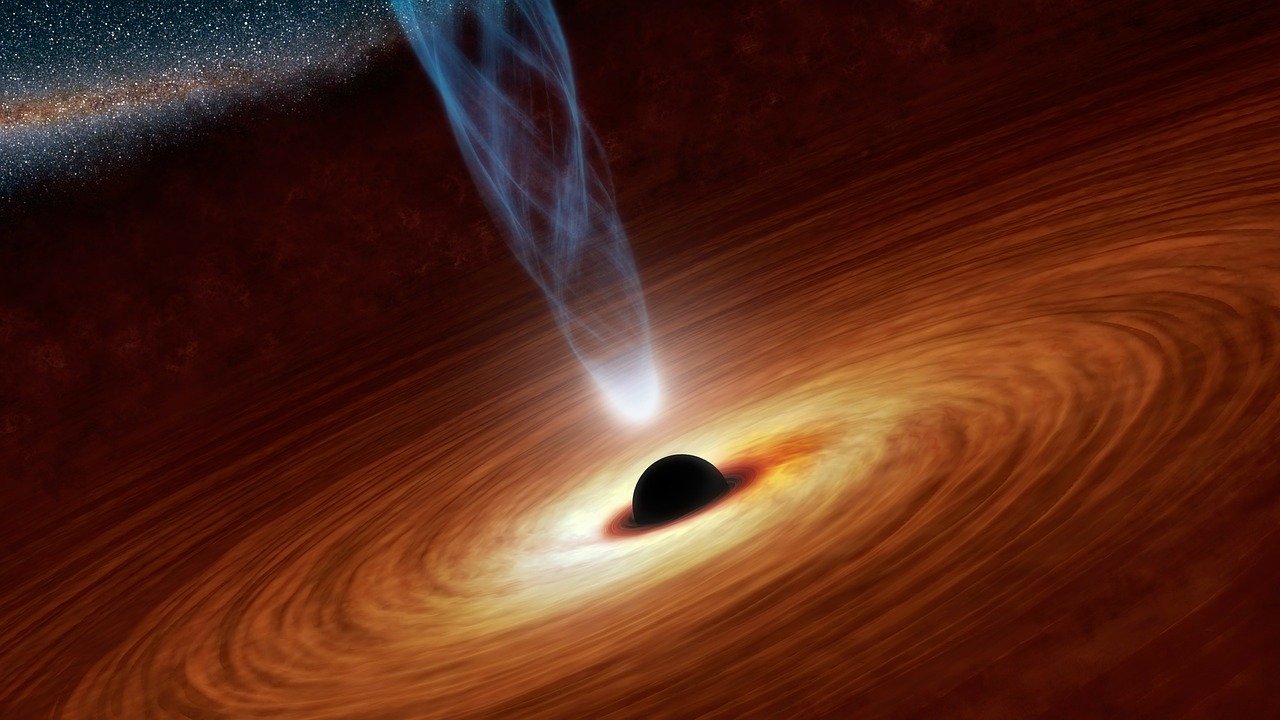A black hole is a place in space where gravity pulls so much that even light can not get out.