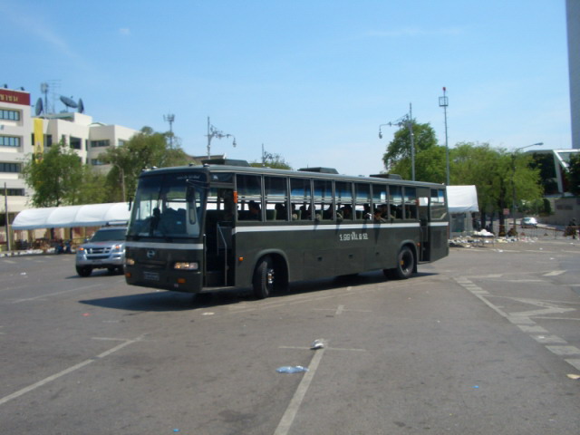 Bus in front of the UN building in Bangkok