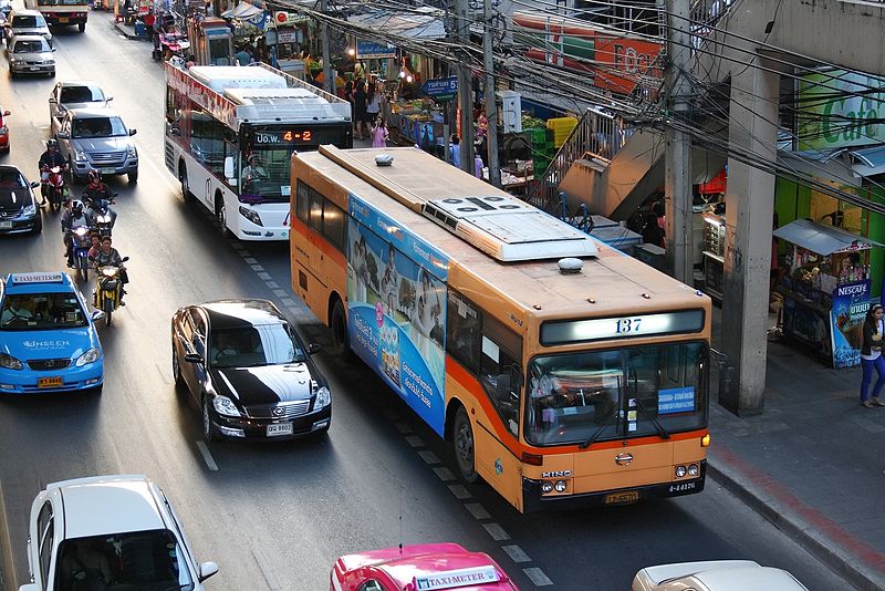 Buses and cars in Bangkok
