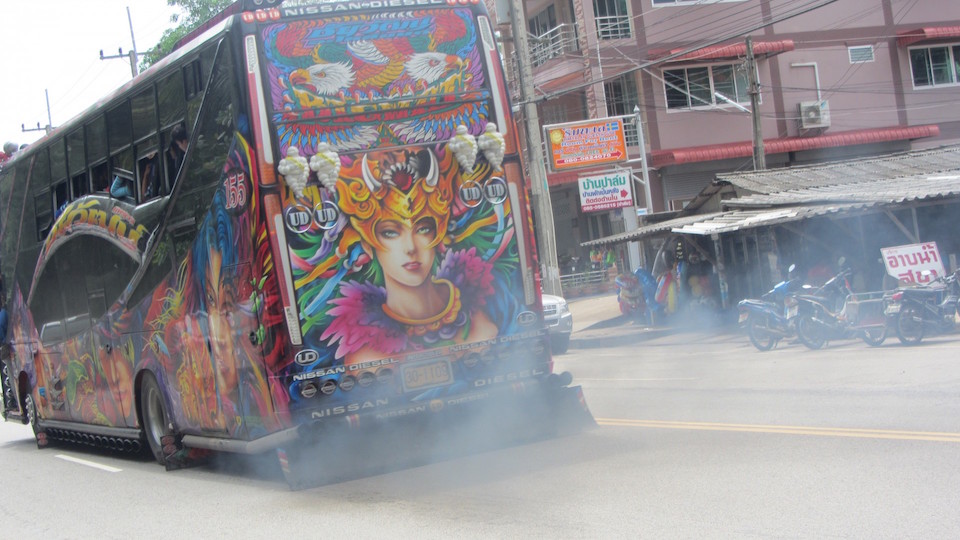 Custom Made bus exhausting co2 in Thailand