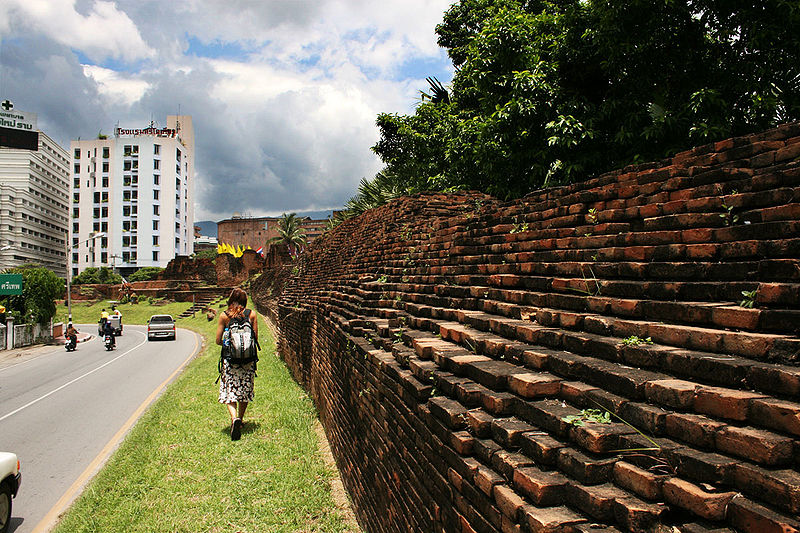 Ancient walls around Chiang Mai old city.