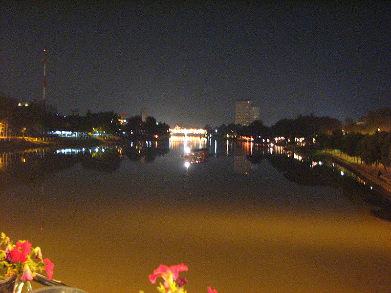 Night view of Ping river, Chiang Mai