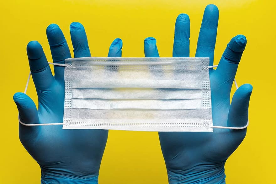 COVID-19 coronavirus gloves and mask