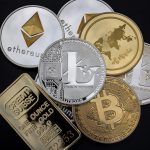 Bitcoin, Litecoin, Ethereum and Ripple cryptocurrency coins