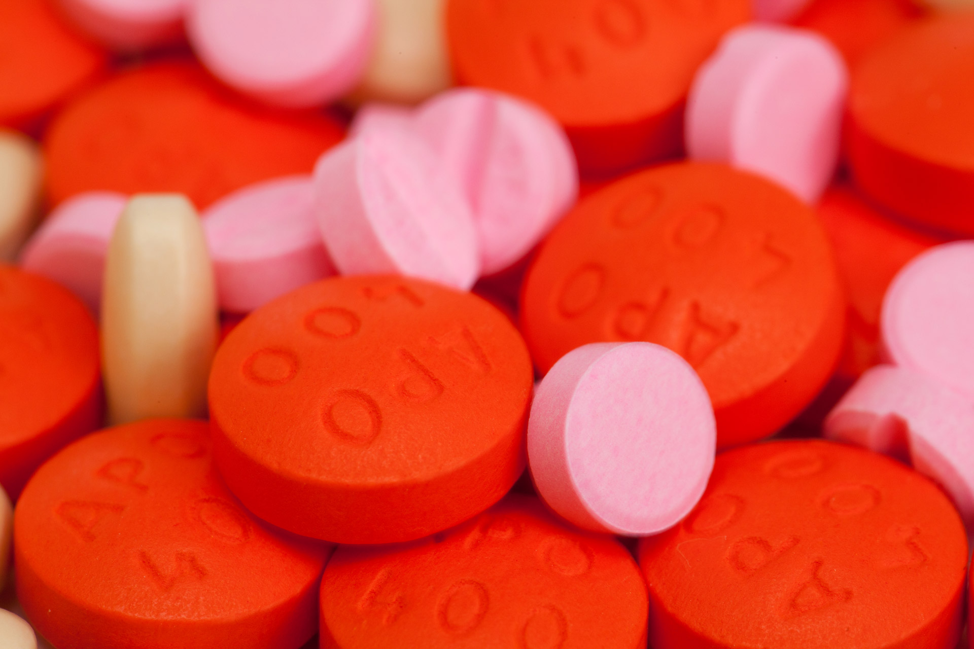 Red and pink tablets