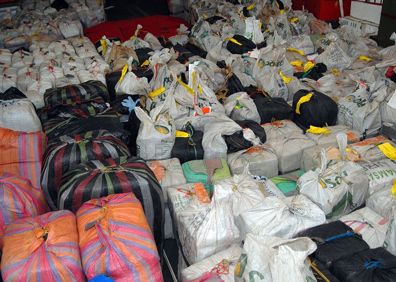 Drugs seized by the U.S. Navy and U.S. Coast Guard