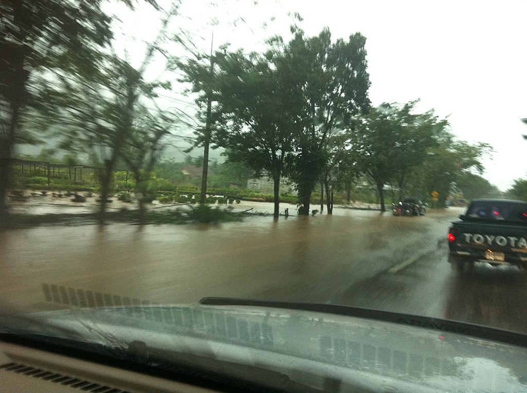 Flooded road in Chumphon