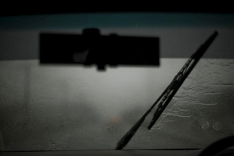 large drops striking a windshield