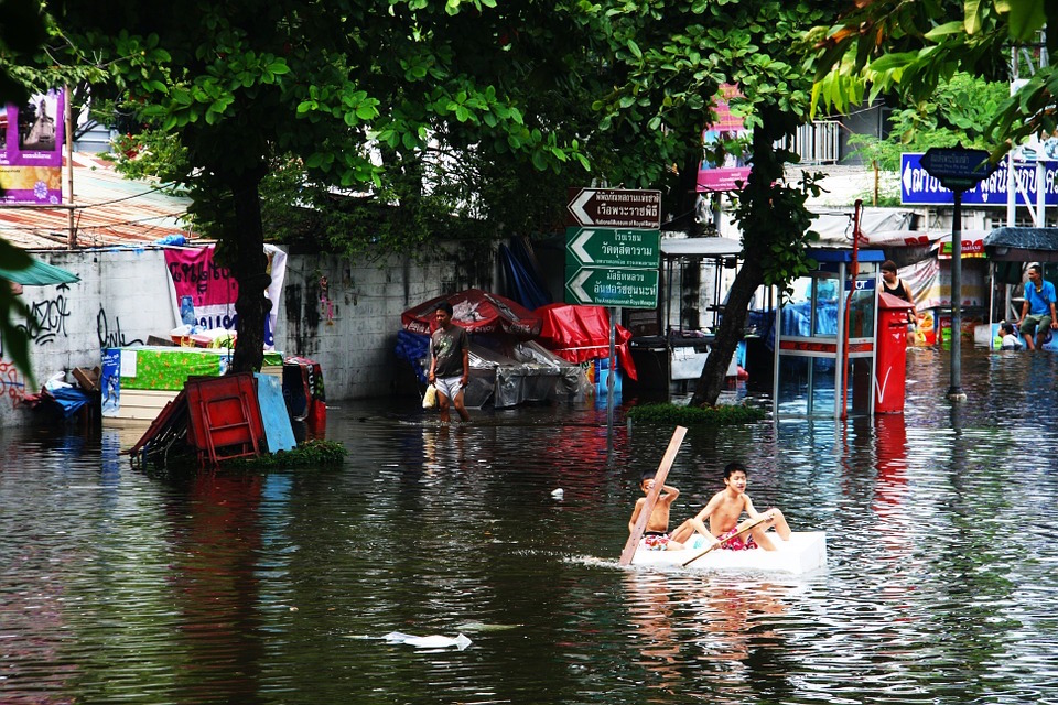 Street flooded after heavy rains