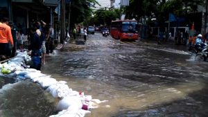 Flooded street in Bangkok