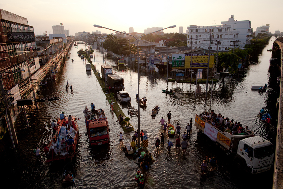 Flooded streets in Thailand