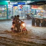 Flooded street in Thailand