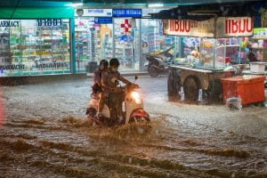 Flooded street in Thailand