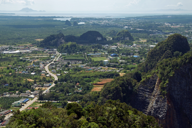 View of Krabi town from Wat Tham Sua, Tiger Cave Temple.