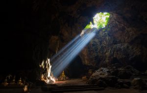 Sunlight through a cave