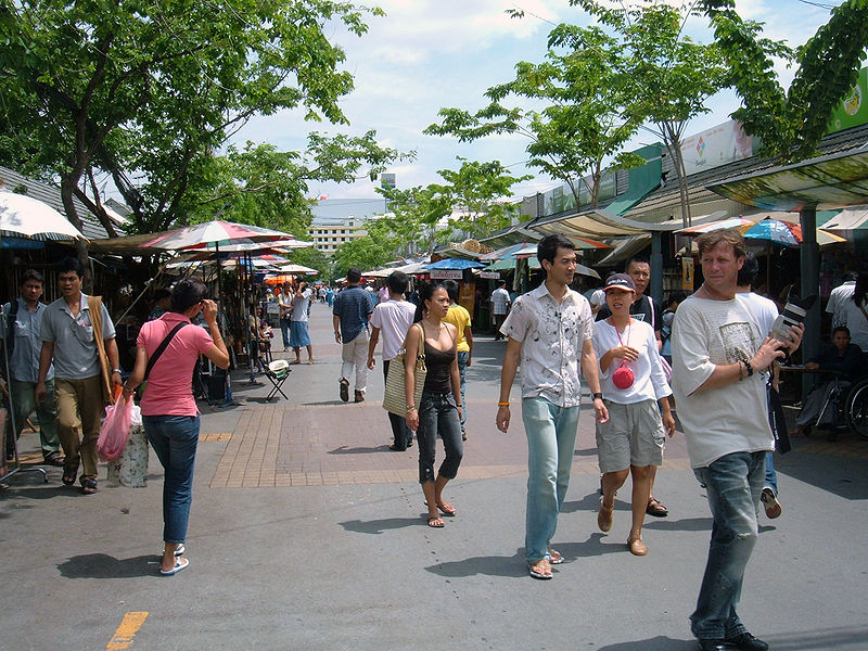 Chatuchak weekend market outdoor in Bangkok