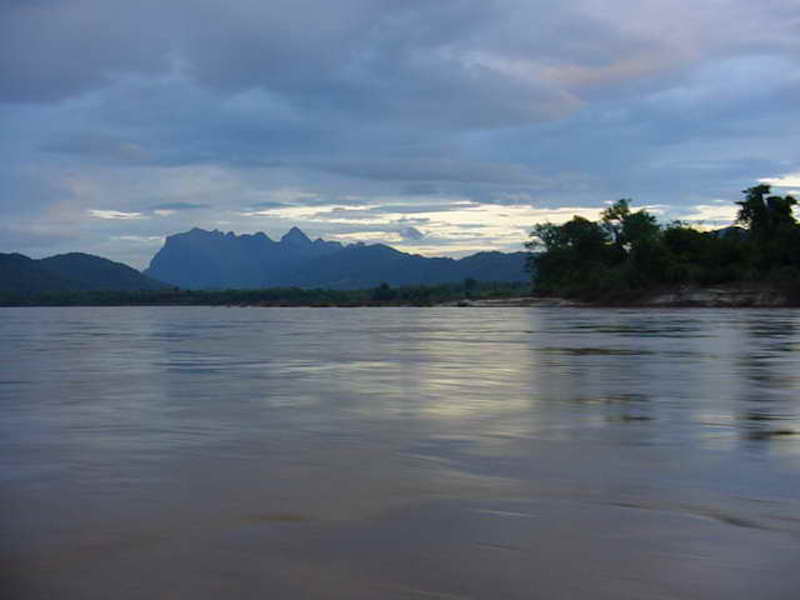 The Mekong River before the sunset