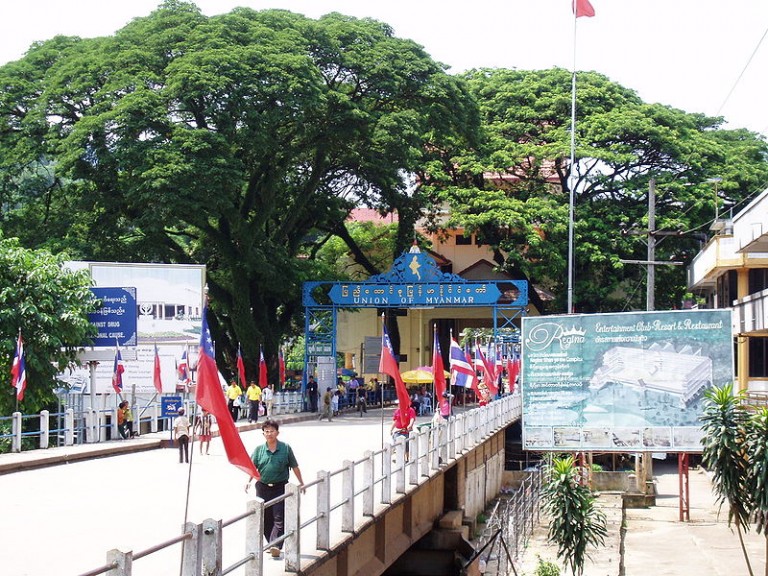 Myanmar-Thailand bridge in Mae Sai