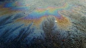 Oil spills along the shore