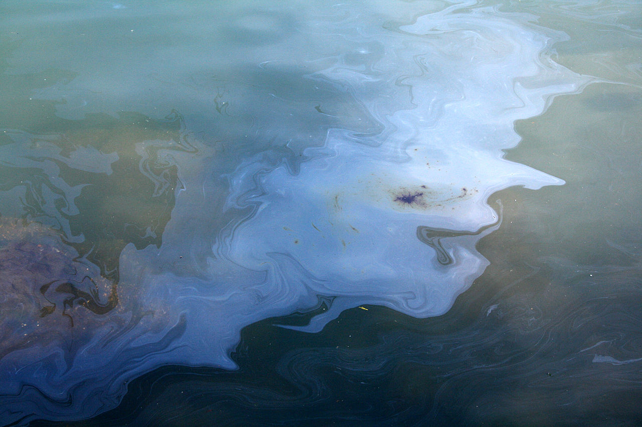 Oil spilled from a South Korea-bound container ship