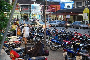 Parked motorcycles in Phuket