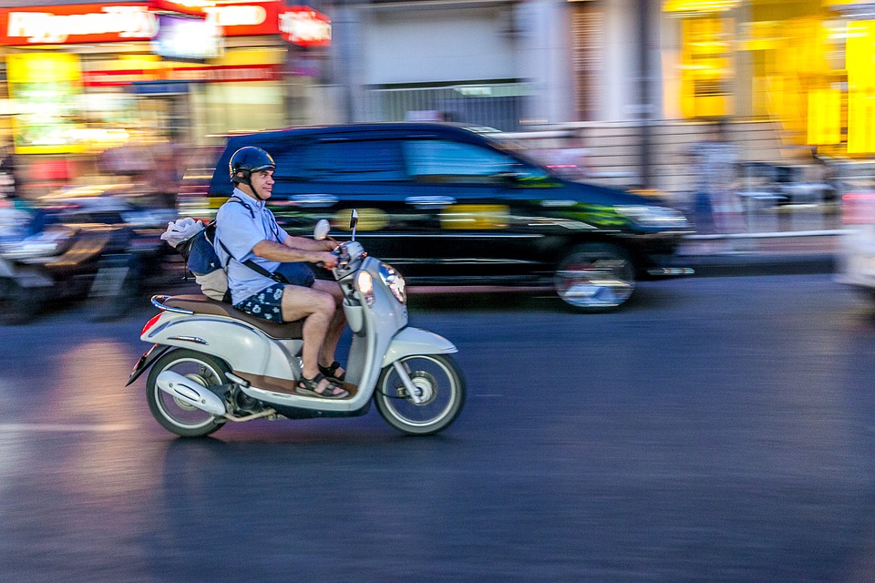 Man riding a motorcycle in Phuket