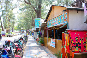 Shops on a beach road in Phuket