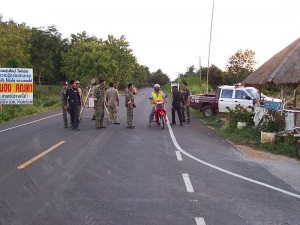 Thai Police checkpoint in Uthai Thani