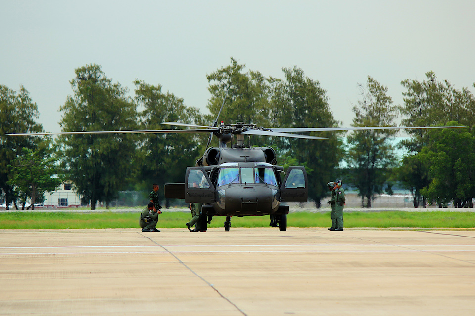 Black Hawk helicopter during air show at Don Mueang