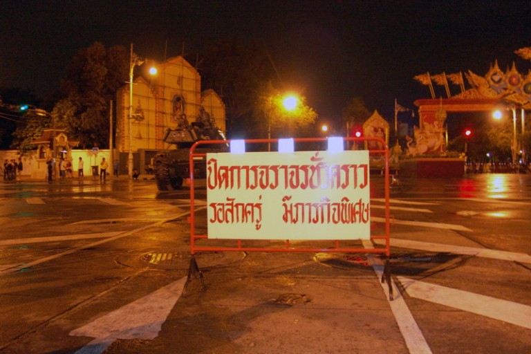 Night curfew in Thailand during the coup
