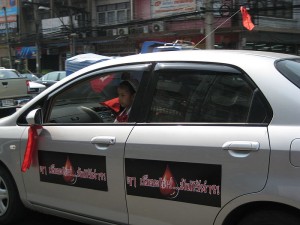 Red shirt (UDD) car in Thailand