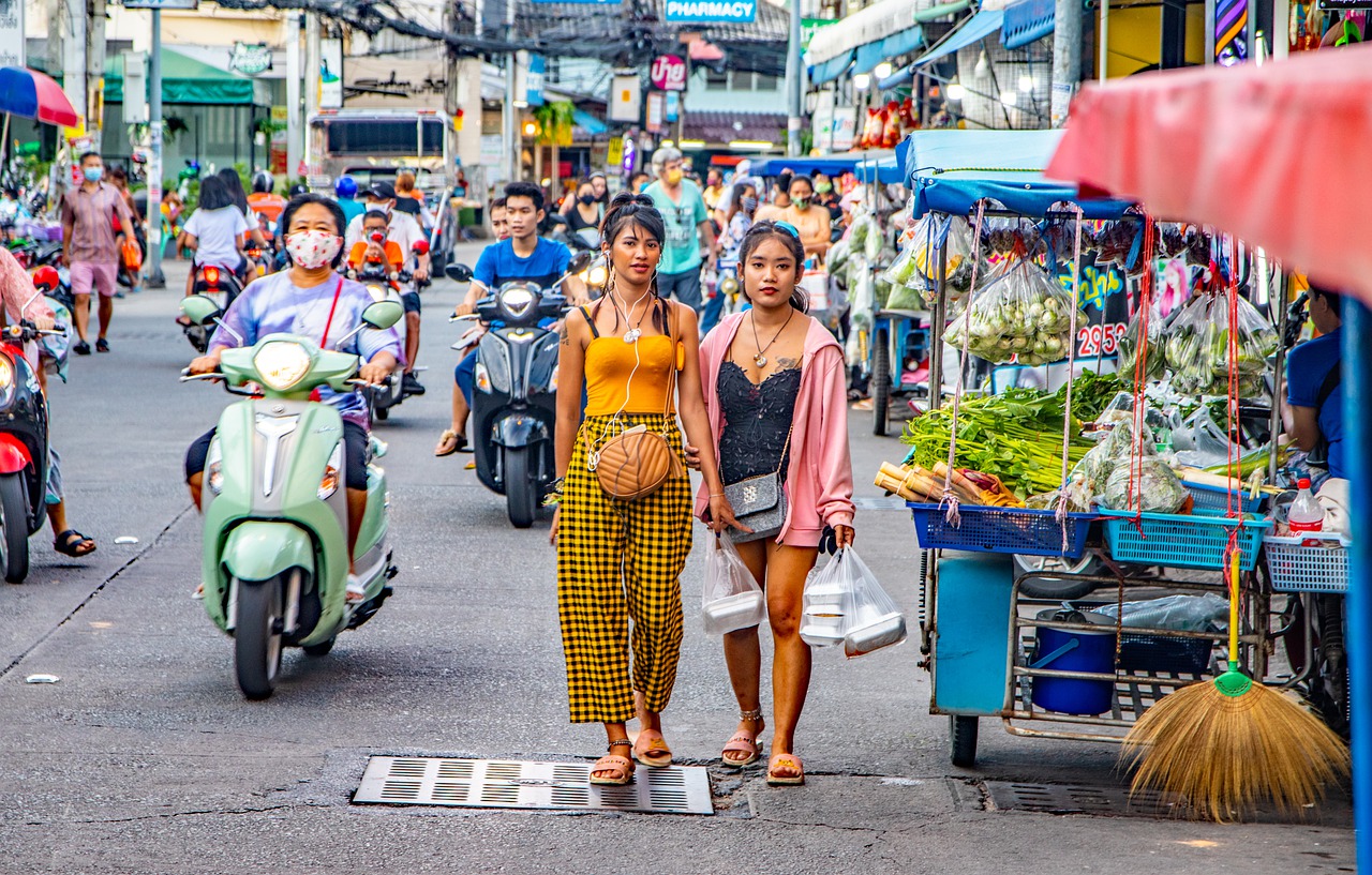 Busy road in Thailand during the COVID-19 pandemic