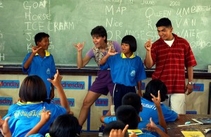 U.S. Marines at a school in Pattaya, Thailand