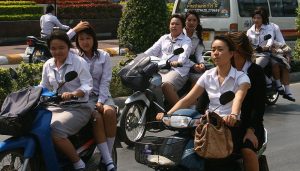 Students on Huay Kaew Road