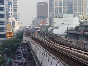 BTS Skytrain elevated railway in Bangkok