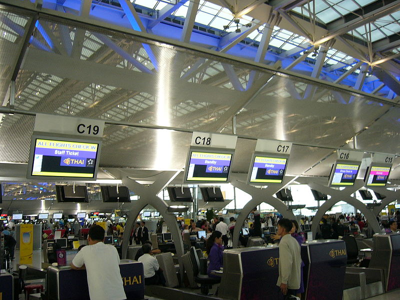 Thai Airways check-in counters at Suvarnabhumi International Airport