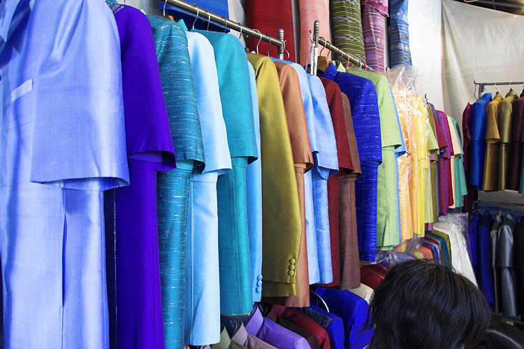 Thai silk at the market
