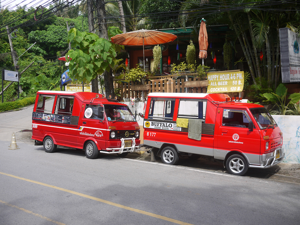 Tuk tuks in Ban Karon, Phuket, Thailand