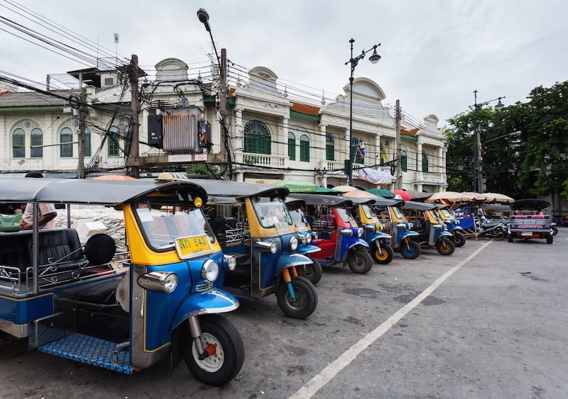 Tuk-tuks at Soi Maha Rat, Bangkok