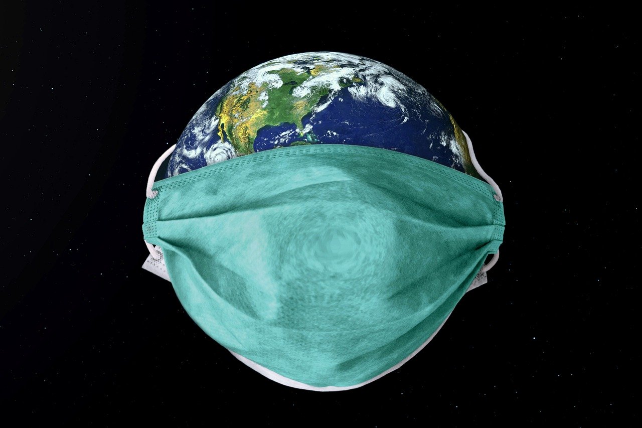 Earth COVID-19 Coronavirus mask